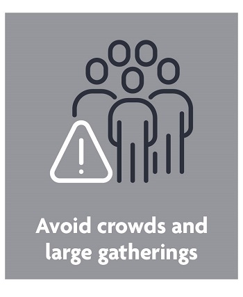 avoid crowds and large gatherings